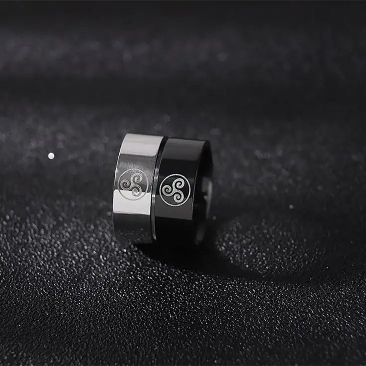 Stainless Steel Anime Ring - Black