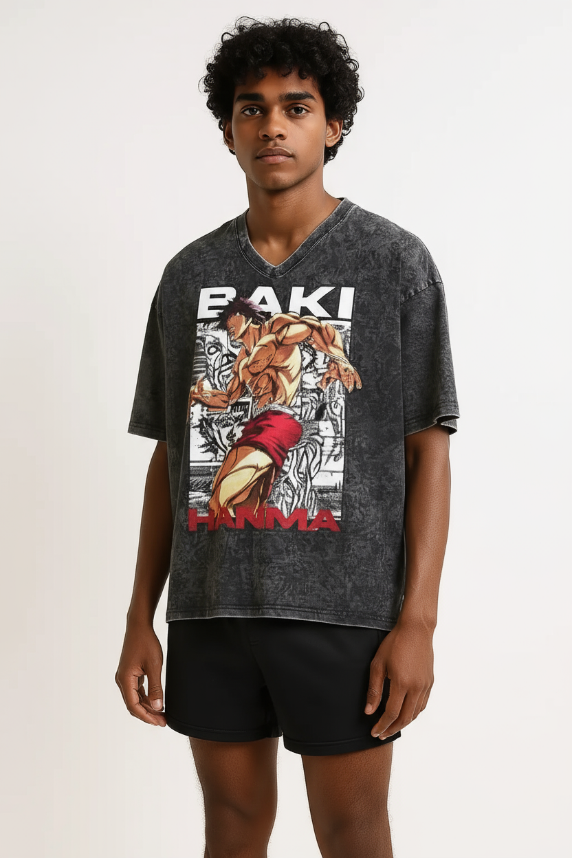 Hanma Strength Anime-Inspired Graphic T-Shirt