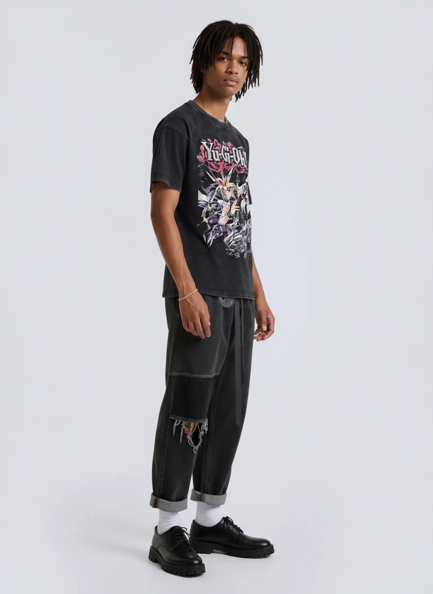 Shadow Duel Anime-Inspired Graphic T-Shirt