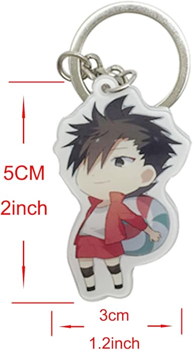 Haikyuu Character Keychain Anime character keychain with measurements by Shonen Realm Apparel