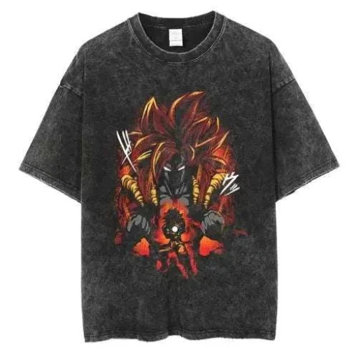 Blazing Rage Anime-Inspired Graphic T-Shirt