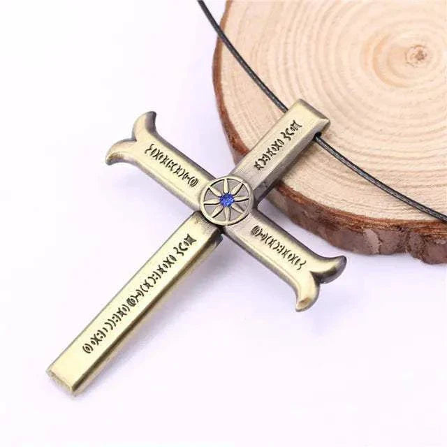 Cross Sword Pendant Necklace - Detailed shot of Mihawk necklace by Shonen Realm Apparel