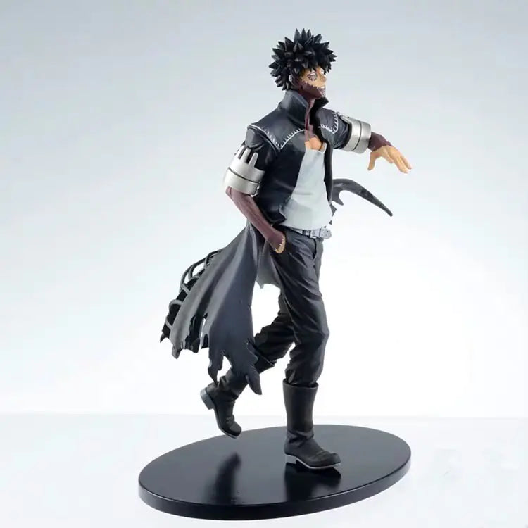 Matte Black Hero Figure Dynamic sculpt angle of figure – Shonen Realm Apparel - Action figure of a character in a dynamic pose 
