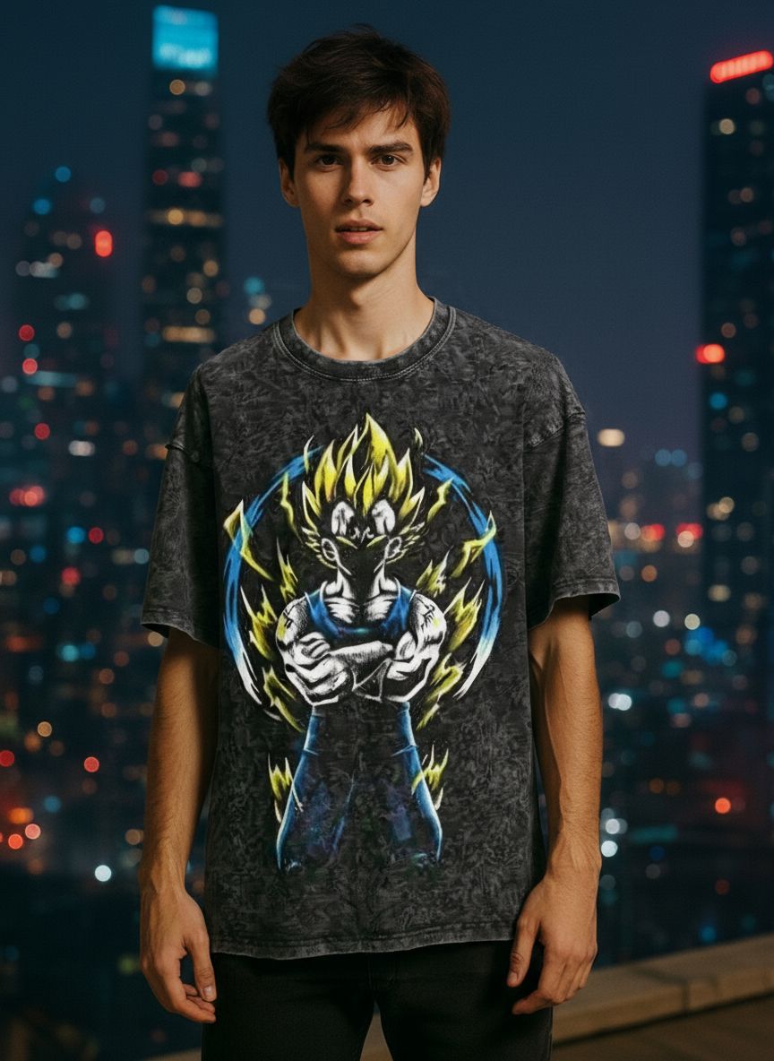 Electric Warrior Anime-Inspired Streetwear T-Shirt