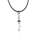 Hook pendant necklace from Shonen Realm Apparel on black chain