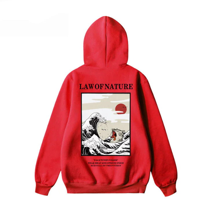 Japanese Street Retro Wave Hoodie