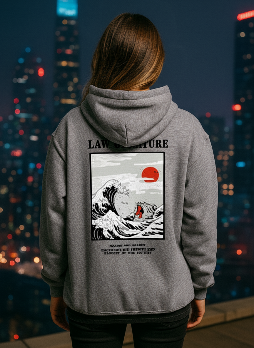 Japanese Street Retro Wave Hoodie
