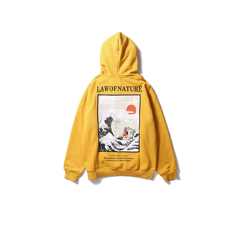 Japanese Street Retro Wave Hoodie