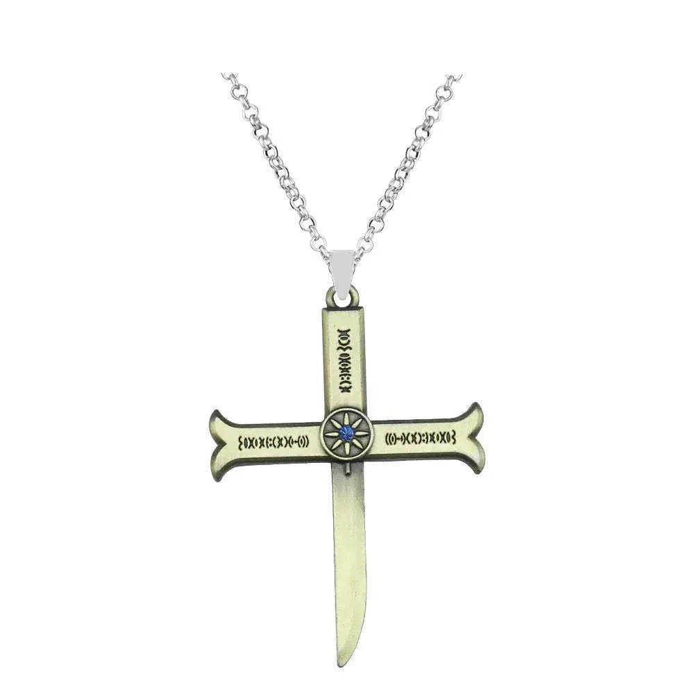 Cross Sword Pendant Necklace - Mihawk cosplay necklace from Shonen Realm Apparel