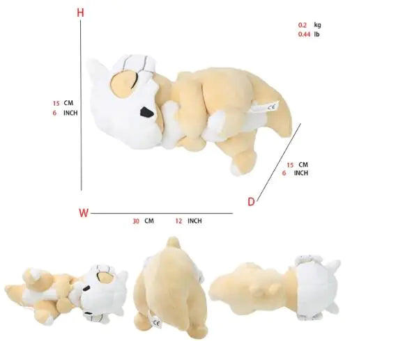 Cute Buddy Sleepy Plush - Plush detail showing measurements