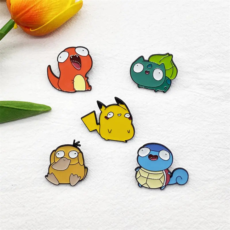 Mini Anime Brooch Pins Shonen Realm Apparel Pokémon badge in collector's set Five colorful cartoon pins 