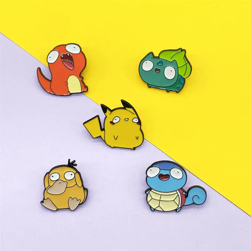 Mini Anime Brooch Pins Shonen Realm Apparel Pokémon pins in variety pack Five colorful cartoon character pins 