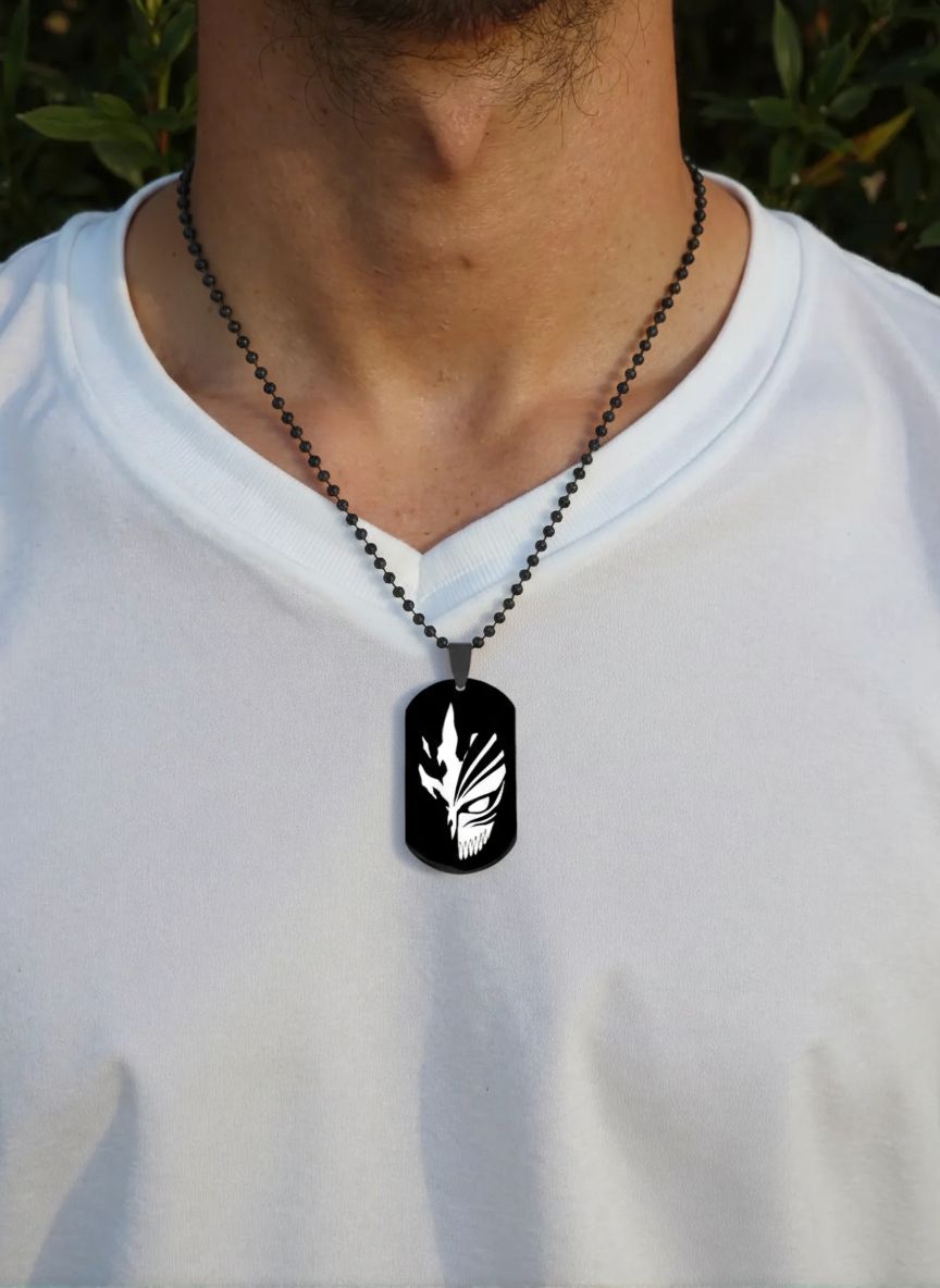 Shonen Realm Apparel Soul Slayer Mask Stainless Steel Necklace front view
