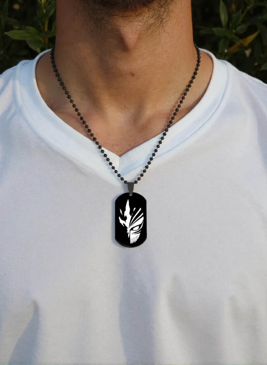 Shonen Realm Apparel Soul Slayer Mask Stainless Steel Necklace front view