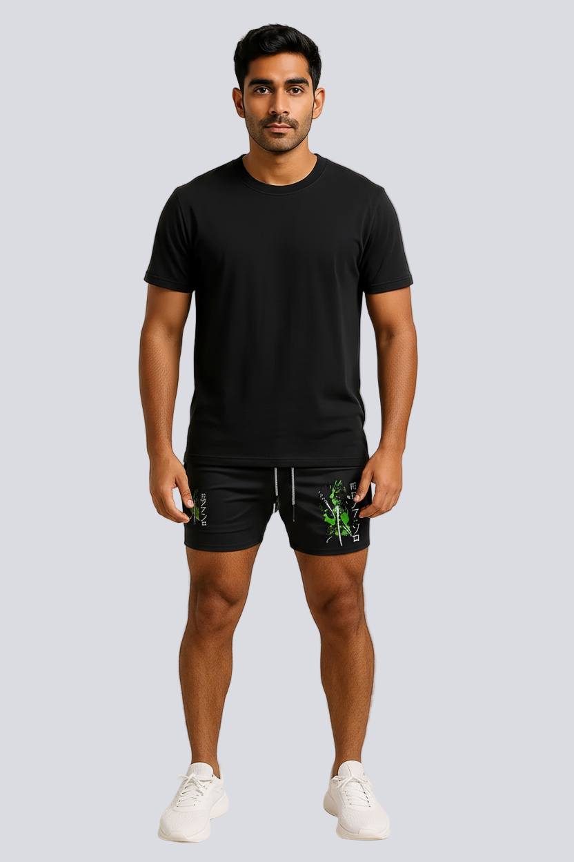 Shonen Realm Apparel Three Blades Flow 2-in-1 Training Shorts front view