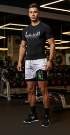 Shonen Realm Apparel Three Blades Flow 2-in-1 Training Shorts front view