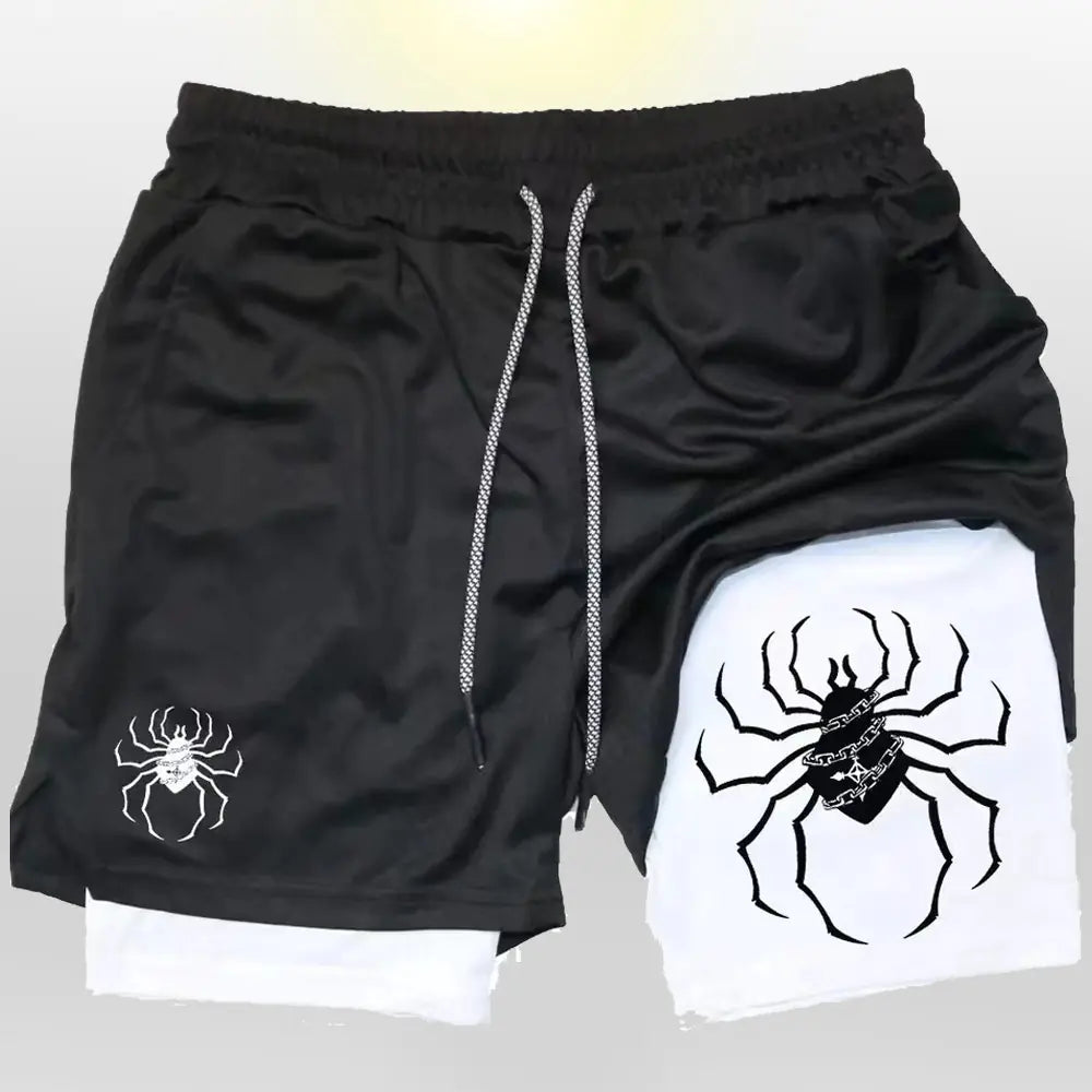 Shonen Realm Apparel Web Runner 2-in-1 Training Shorts front view