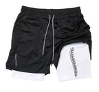 Shonen Realm Apparel black anime-inspired sports shorts with drawstring waist