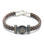 Uzumaki x Luffy x Levi Wrap braided anime leather bracelet front view - Bracelet with braided design and metallic clasp 