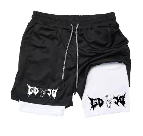 Shonen Realm Apparel compression lined athletic shorts with anime-style print