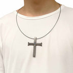 Cross Sword Pendant Necklace - Shonen Realm Apparel necklace styled for everyday drip