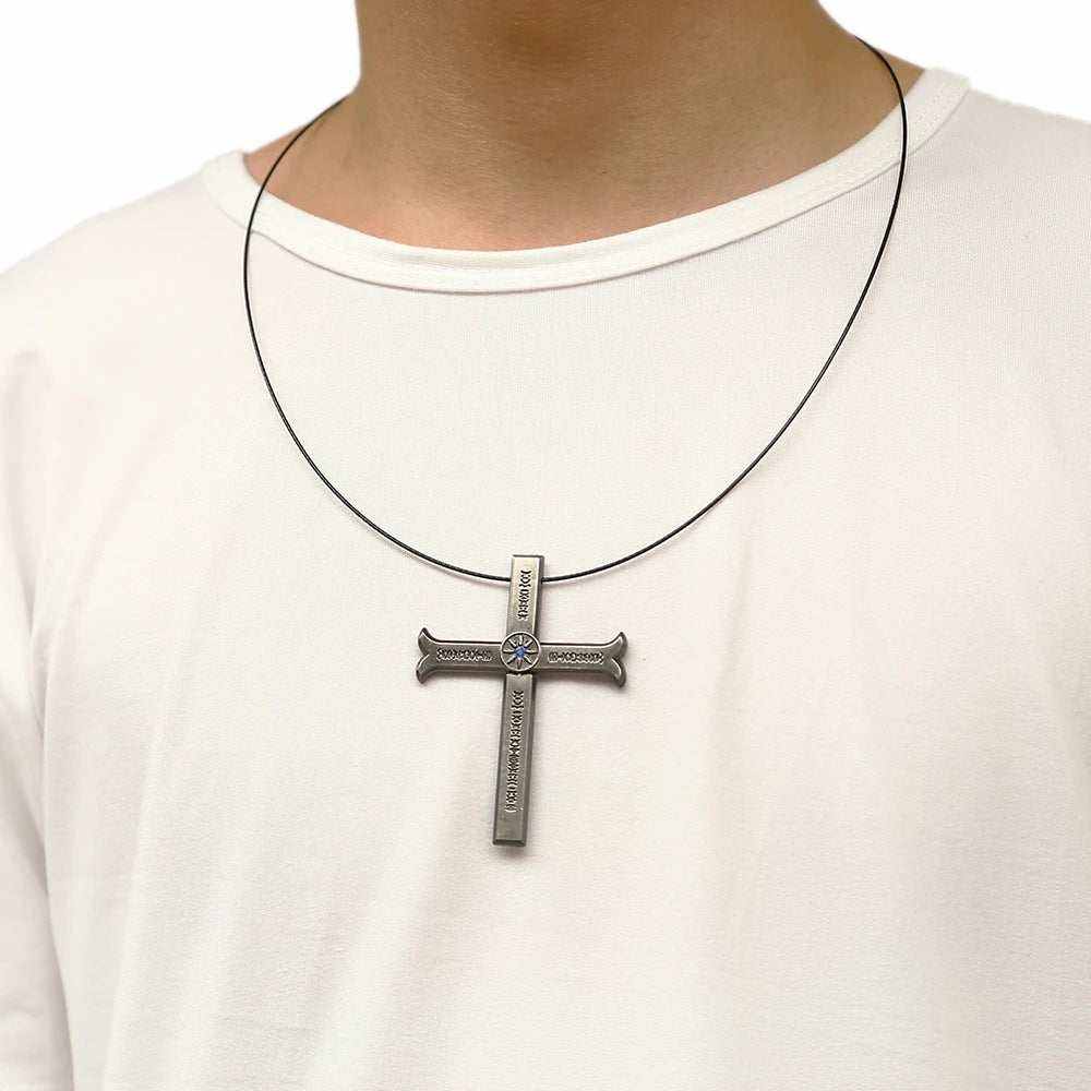 Cross Sword Pendant Necklace - Shonen Realm Apparel necklace styled for everyday drip