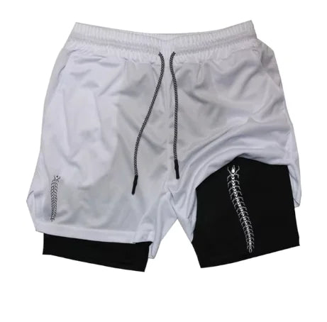 Shonen Realm Apparel shorts with anime skeleton print and moisture-wicking fabric
