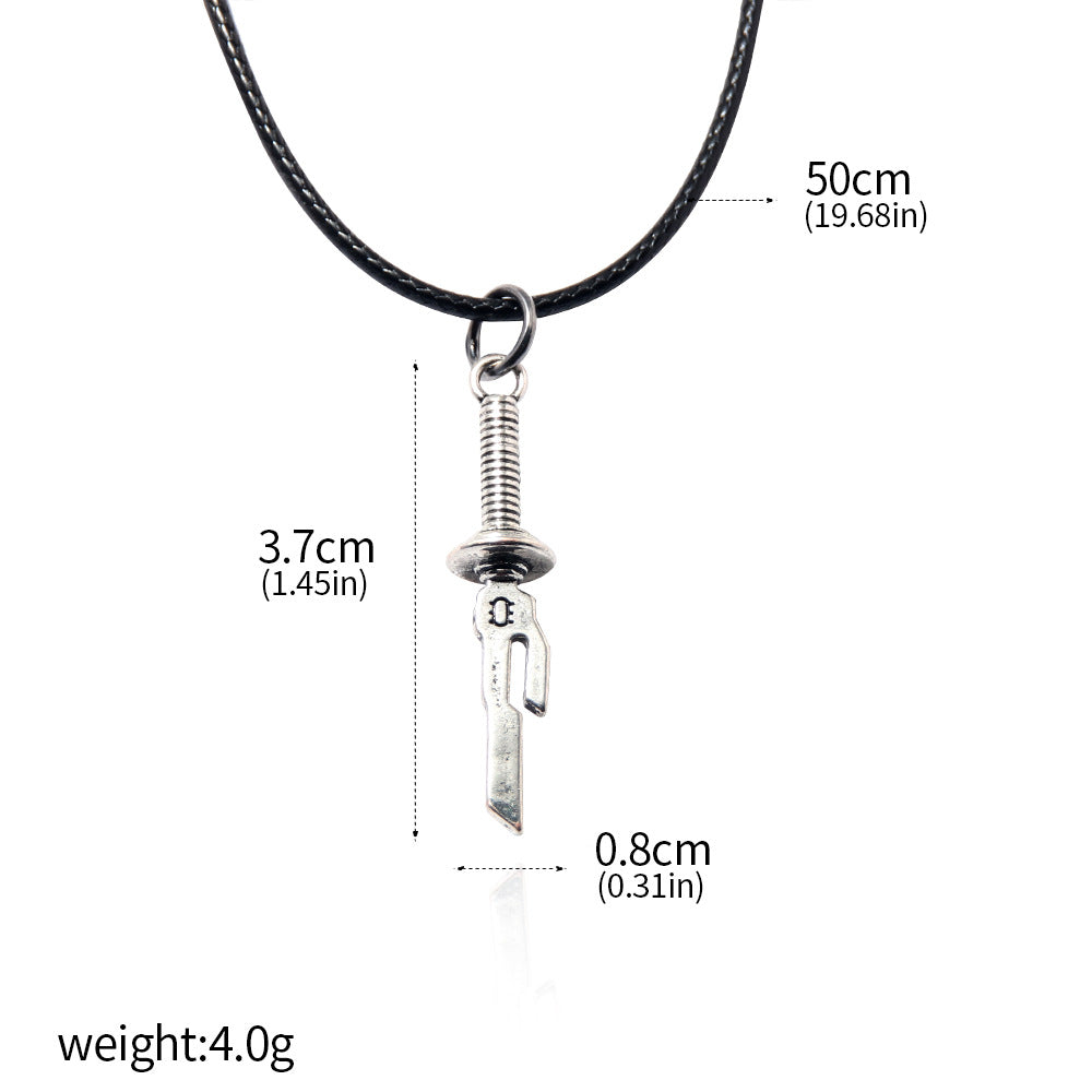 Shonen Realm Apparel zinc alloy anime hook necklace close-up
