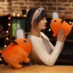 Chainsaw Pup Vibes Soft crystal velvet plush close-up – Shonen Realm Apparel