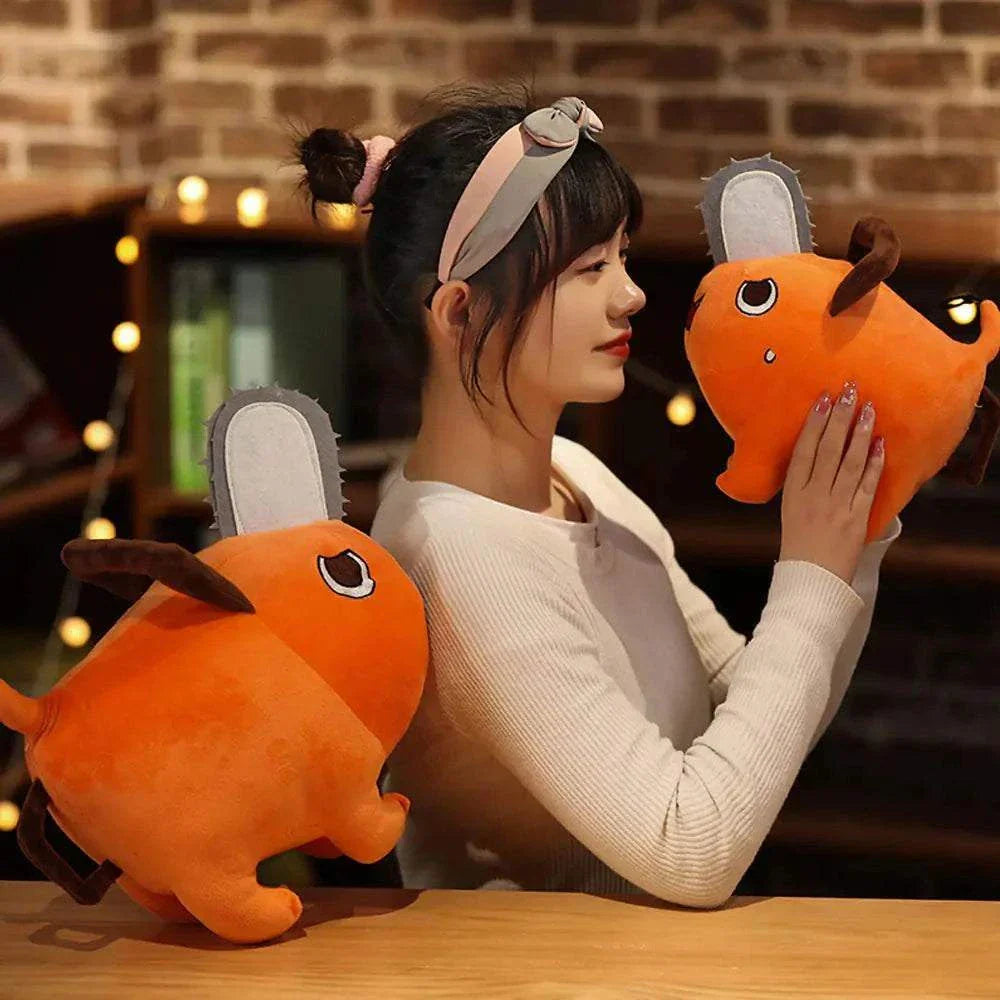 Chainsaw Pup Vibes Soft crystal velvet plush close-up – Shonen Realm Apparel