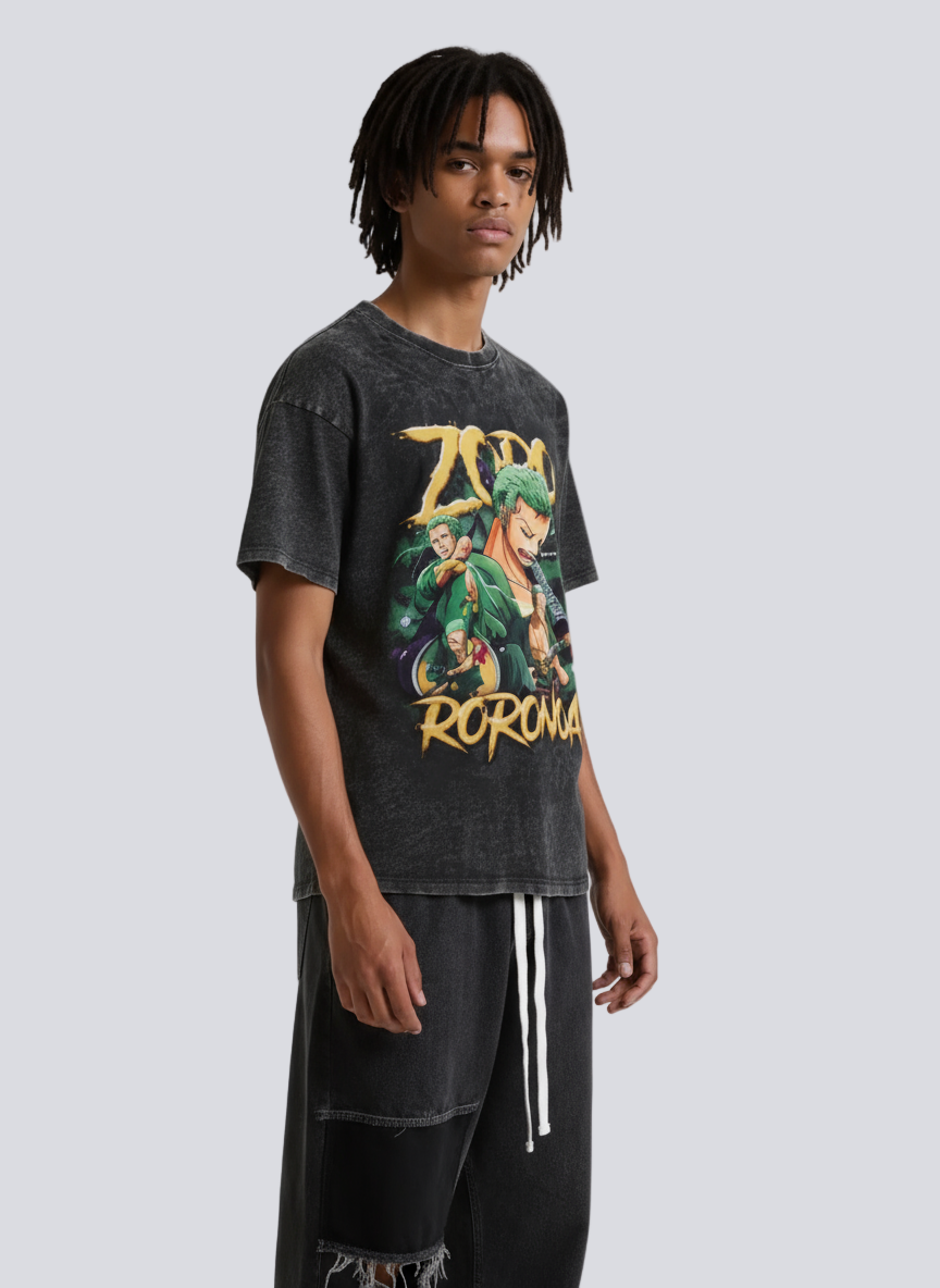 Portgas D Ace Vintage Washed Anime Graphic T-Shirt