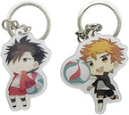 Haikyuu Character Keychain Volleyball anime character keychain close-up – Shonen Realm Apparel Three keychains with cartoon characters  Two keychains featuring animated characters 